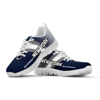 Load image into Gallery viewer, Designs by MyUtopia Shout Out:#BronxPinStripe New York Fan Running Shoes,Kid&#39;s / 11 CHILD (EU28) / Blue/White,Running Shoes

