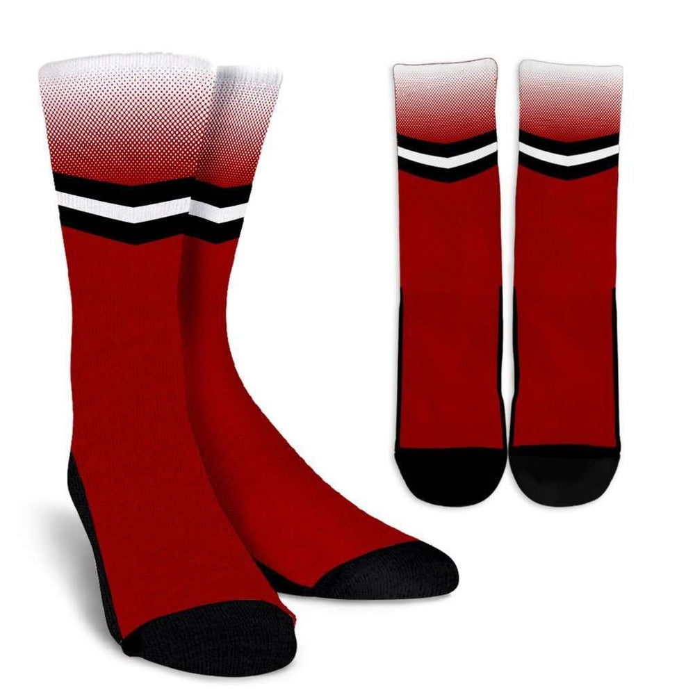Designs by MyUtopia Shout Out:#BuckyNation Wisconsin Crew Socks,Red / White / Small/Medium,Socks