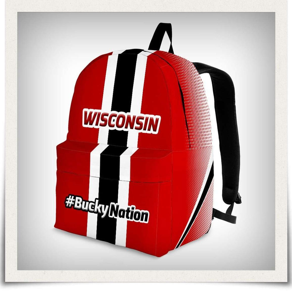 Designs by MyUtopia Shout Out:#BuckyNation Wisconsin Fan Backpack,Large (18 x 14 x 8 inches) / Adult (Ages 13+),Backpacks