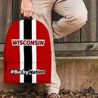 Load image into Gallery viewer, Designs by MyUtopia Shout Out:#BuckyNation Wisconsin Fan Backpack

