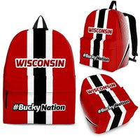 Load image into Gallery viewer, Designs by MyUtopia Shout Out:#BuckyNation Wisconsin Fan Backpack
