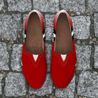 Load image into Gallery viewer, Designs by MyUtopia Shout Out:#BuckyNation Wisconsin Fan Casual Canvas Slip on Shoes Women&#39;s Flats
