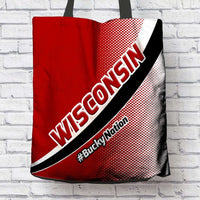 Load image into Gallery viewer, Designs by MyUtopia Shout Out:#BuckyNation Wisconsin Fan Fabric Totebag Reusable Shopping Tote
