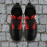 Load image into Gallery viewer, Designs by MyUtopia Shout Out:#BuckyNation Wisconsin Faux Leather 7 Eye Lace-up Boots
