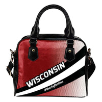 Load image into Gallery viewer, Designs by MyUtopia Shout Out:#BuckyNation Wisconsin Faux Leather Handbag with Shoulder Strap
