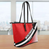 Load image into Gallery viewer, Designs by MyUtopia Shout Out:#BuckyNation Wisconsin Faux Leather Totebag Purse

