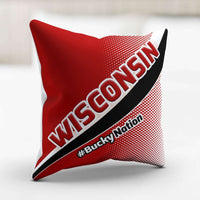 Load image into Gallery viewer, Designs by MyUtopia Shout Out:#BuckyNation Wisconsin Pillowcase
