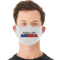 Load image into Gallery viewer, Designs by MyUtopia Shout Out:Building A Better America Fabric Face Covering / Face Mask,White,Fabric Face Mask

