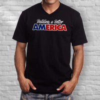 Load image into Gallery viewer, Designs by MyUtopia Shout Out:Building A Better America Trump Men&#39;s Printed V-Neck T-Shirt
