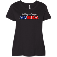 Load image into Gallery viewer, Designs by MyUtopia Shout Out:Building A Stronger America Ladies&#39; Plus Size Curvy T-Shirt,Black / Plus 1X,Ladies T-Shirts
