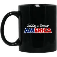 Load image into Gallery viewer, Designs by MyUtopia Shout Out:Building A Stronger America Trump Ceramic Coffee Mug,11 oz / Black,Ceramic Coffee Mug
