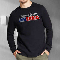 Load image into Gallery viewer, Designs by MyUtopia Shout Out:Building A Stronger America Trump Long Sleeve Ultra Cotton T-Shirt
