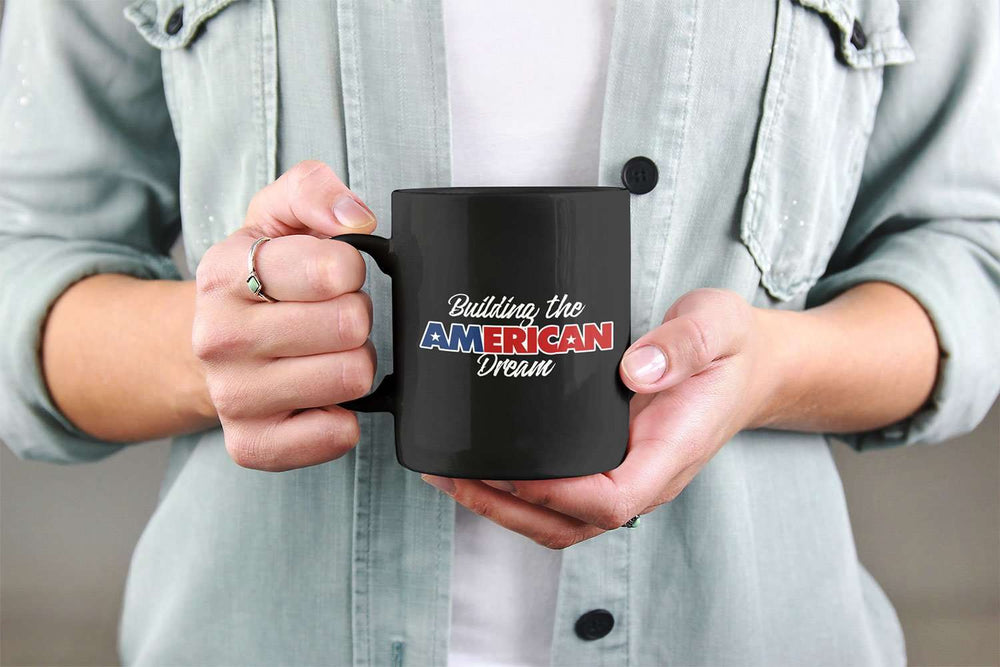 Designs by MyUtopia Shout Out:Building The American Dream Trump Ceramic Coffee Mug