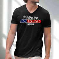 Load image into Gallery viewer, Designs by MyUtopia Shout Out:Building the American Dream Trump Men&#39;s Printed V-Neck T-Shirt

