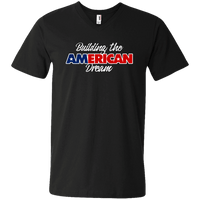 Load image into Gallery viewer, Designs by MyUtopia Shout Out:Building the American Dream Trump Men&#39;s Printed V-Neck T-Shirt,S / Black,Adult Unisex Vneck Tee
