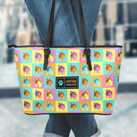 Load image into Gallery viewer, Designs by MyUtopia Shout Out:Bulldog Faux Leather Totebag Purse,Large (11 x 17 x 6) / Multicolor,tote bag purse
