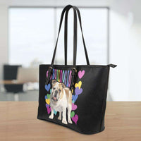 Load image into Gallery viewer, Designs by MyUtopia Shout Out:Bulldog Love Faux Leather Totebag Purse
