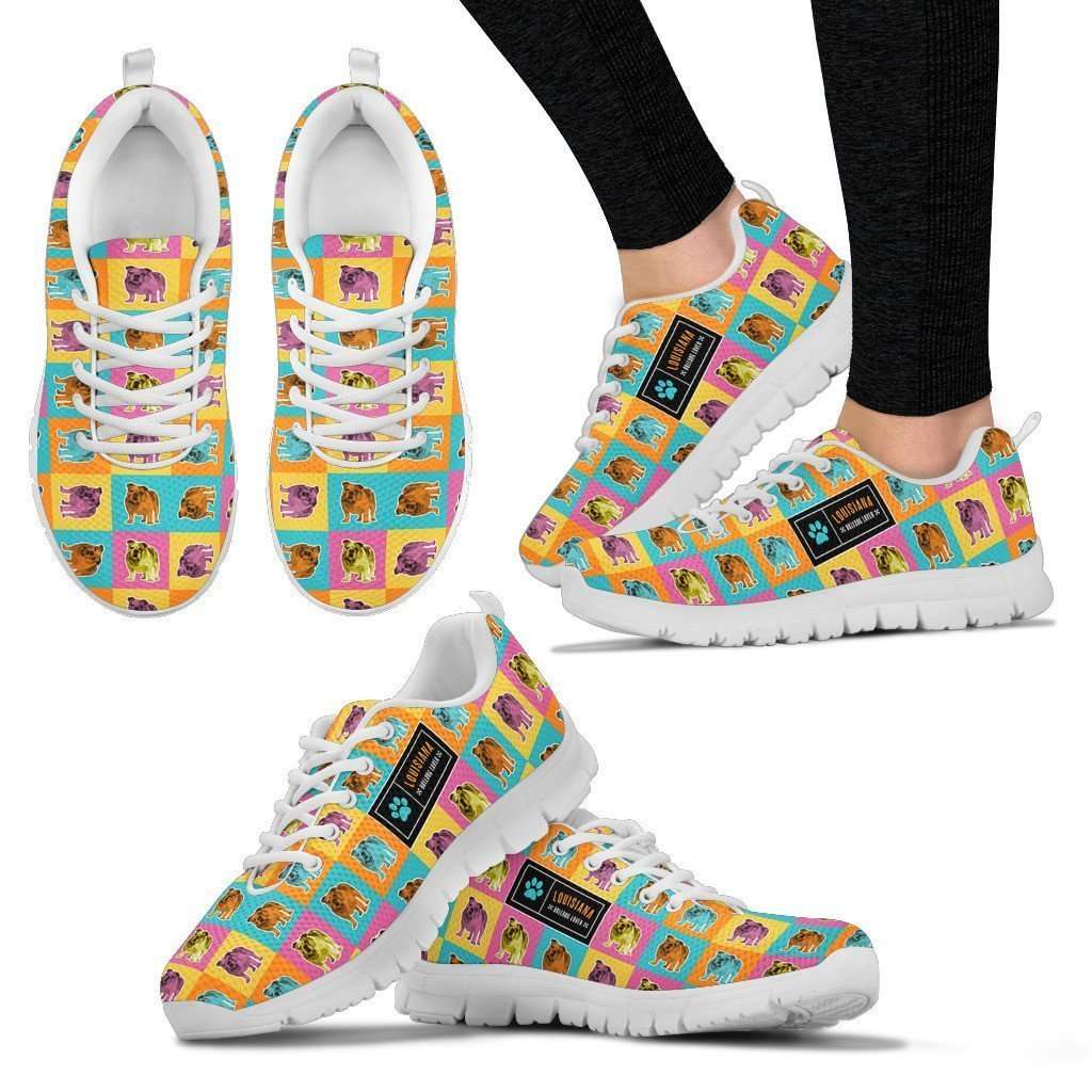 Designs by MyUtopia Shout Out:Bulldog Running Shoes,Womens / Womens US5 (EU35) / Multicolor,Running Shoes