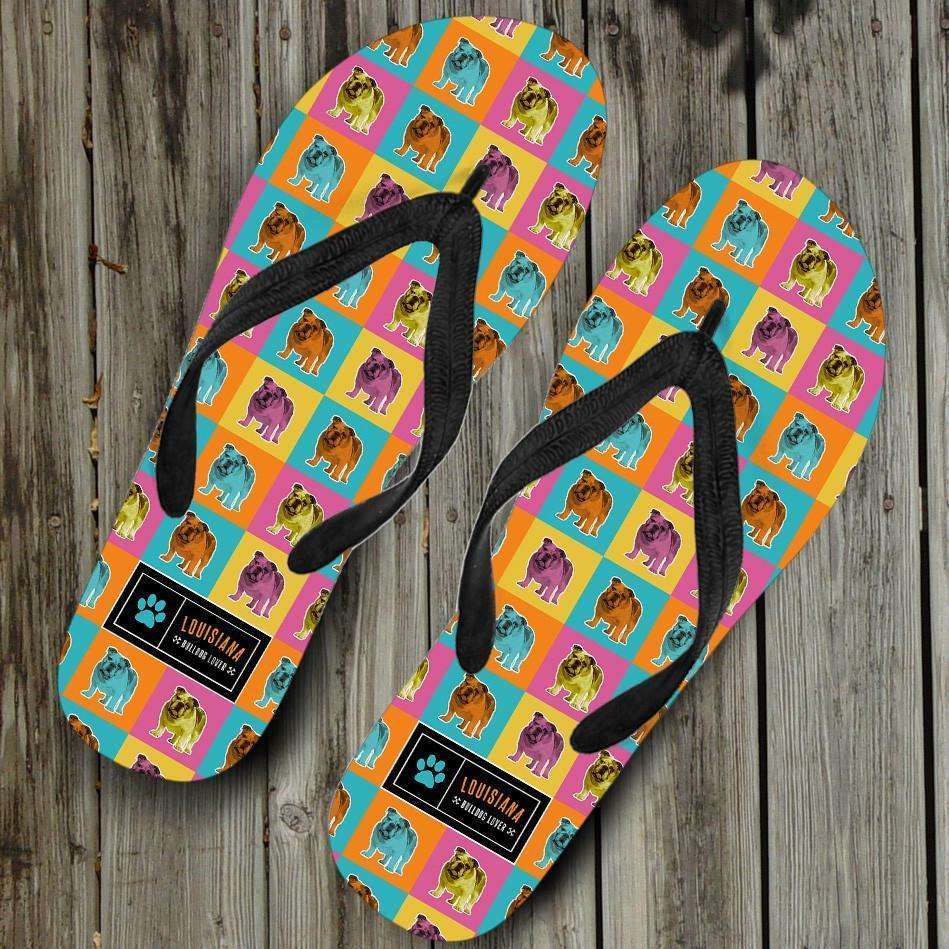 Designs by MyUtopia Shout Out:Bulldogs Flip-Flops