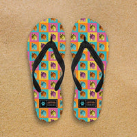 Load image into Gallery viewer, Designs by MyUtopia Shout Out:Bulldogs Flip-Flops,Women&#39;s / Women&#39;s Small (US 5-6 /EU 35-37) / Multicolor,Flip Flops
