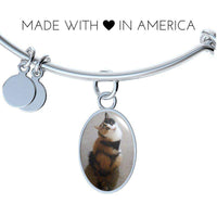 Load image into Gallery viewer, Designs by MyUtopia Shout Out:Calico Cat Sitting Pretty Handcrafted Necklace,Bangle-Bracelet adjustable / Silver,Necklace
