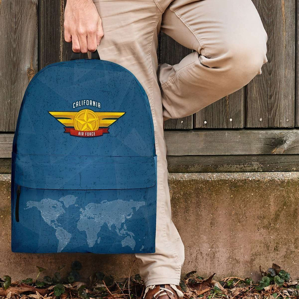 Designs by MyUtopia Shout Out:California Air Force Wings Backpack,Large (18 x 14 x 8 inches) / Adult (Ages 13+) / Blue,Backpacks