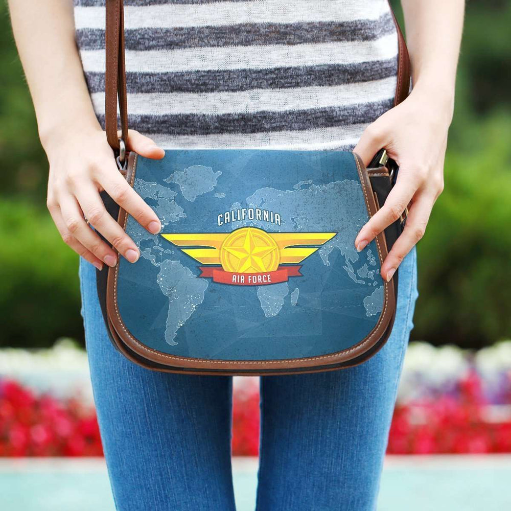 Designs by MyUtopia Shout Out:California Air Force Wings Canvas Saddlebag Style Crossbody Purse