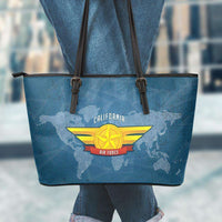 Load image into Gallery viewer, Designs by MyUtopia Shout Out:California Air Force Wings Faux Leather Totebag Purse,Large (11 x 17 x 6) / Blue,tote bag purse
