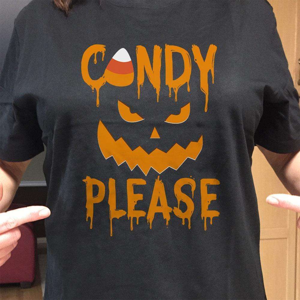 Designs by MyUtopia Shout Out:Candy Please Adult Unisex Cotton Short Sleeve T-Shirt