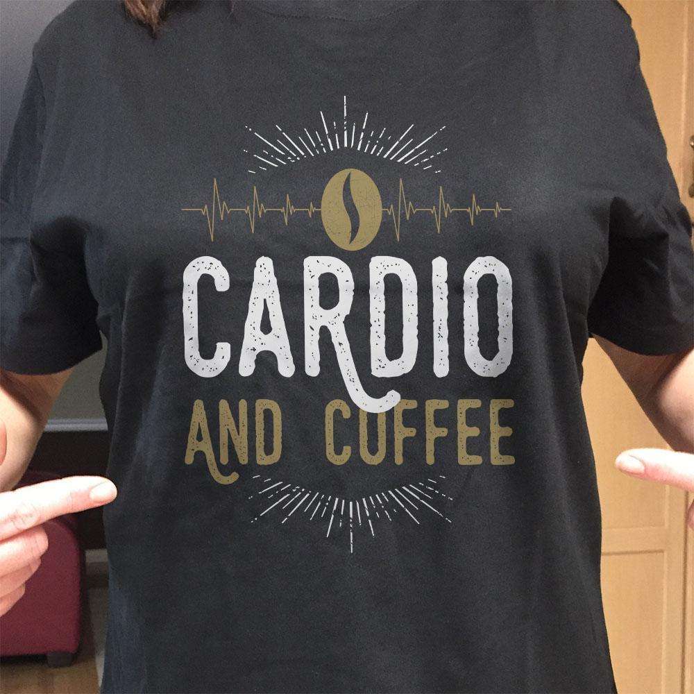 Designs by MyUtopia Shout Out:Cardio and Coffee Adult Unisex T-Shirt