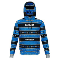 Load image into Gallery viewer, Designs by MyUtopia Shout Out:Carolina #PoundOn Football Fan 3D Ugly Christmas Fashion Hooded Sweatshirt,XS / Blue/Black,Fashion Hoodie - AOP
