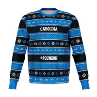 Load image into Gallery viewer, Designs by MyUtopia Shout Out:Carolina #PoundOn Football Fan 3D Ugly Christmas Fashion Sweatshirt,XS / Blue/Black,Fashion Sweatshirt - AOP
