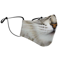 Load image into Gallery viewer, Designs by MyUtopia Shout Out:Cat Face Fitted Face Mask with Adjustable Ear Loops
