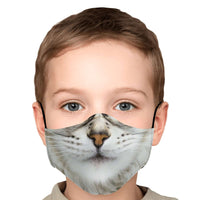 Load image into Gallery viewer, Designs by MyUtopia Shout Out:Cat Face Fitted Face Mask with Adjustable Ear Loops
