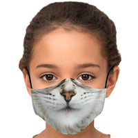 Load image into Gallery viewer, Designs by MyUtopia Shout Out:Cat Face Fitted Face Mask with Adjustable Ear Loops
