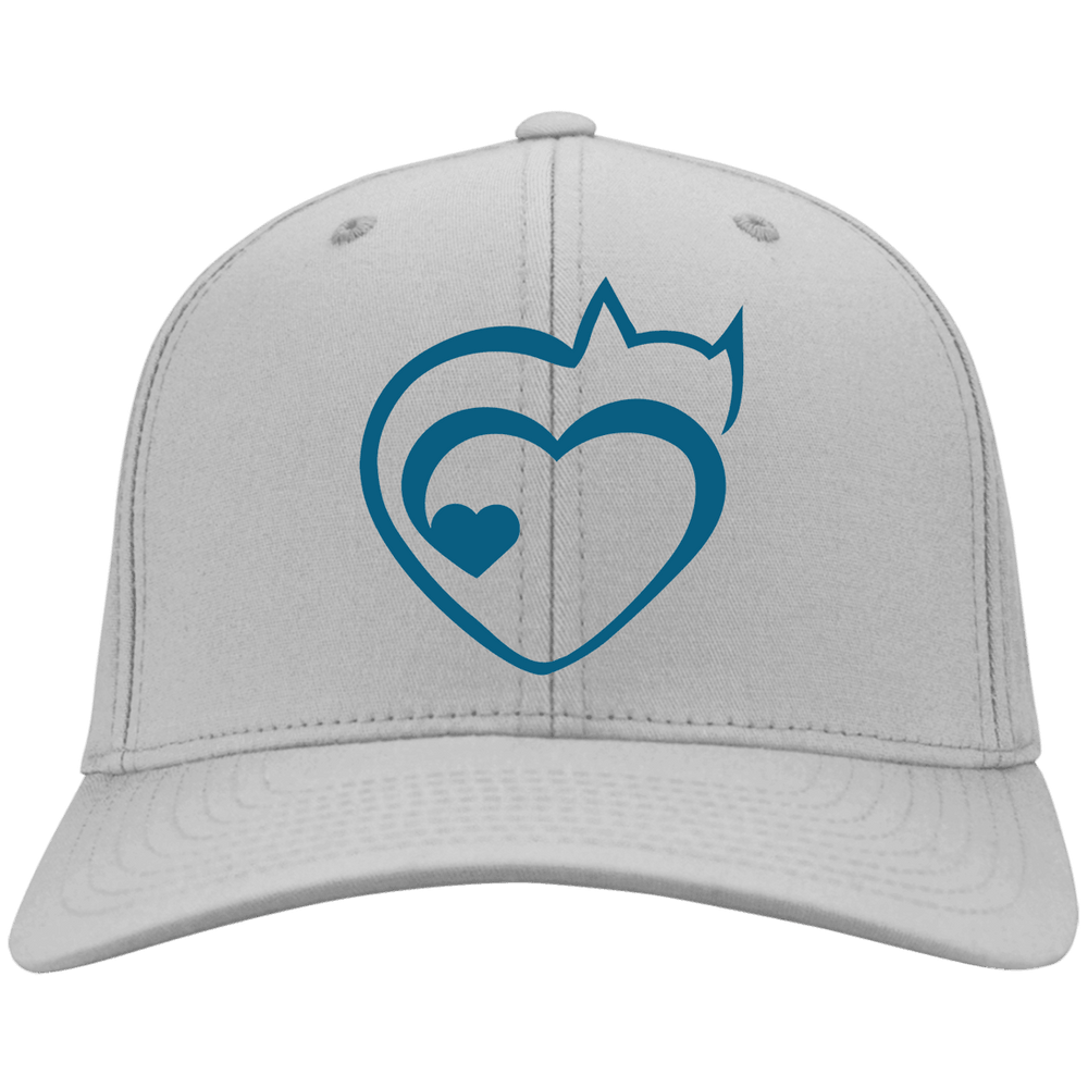 Designs by MyUtopia Shout Out:Cat Heart Embroidered Baseball Cap,Silver / One Size,Hats
