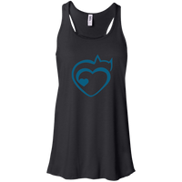Load image into Gallery viewer, Designs by MyUtopia Shout Out:Cat Heart Ladies Flowy Racer-back Tank Top,Black / X-Small,Tank Tops
