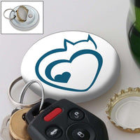 Load image into Gallery viewer, Designs by MyUtopia Shout Out:Cat Heart Magnetic Key chain and bottle opener
