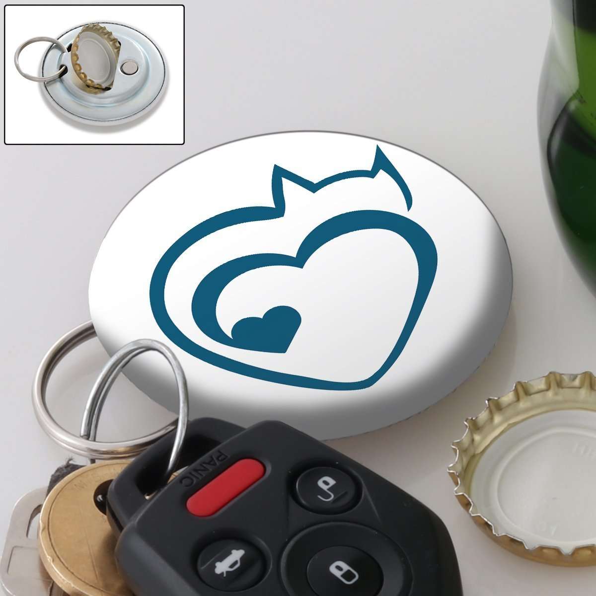 Designs by MyUtopia Shout Out:Cat Heart Magnetic Key chain and bottle opener