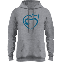 Load image into Gallery viewer, Designs by MyUtopia Shout Out:Cat Heart Premium Core Fleece Pullover Hoodie,Athletic Heather / S,Sweatshirts
