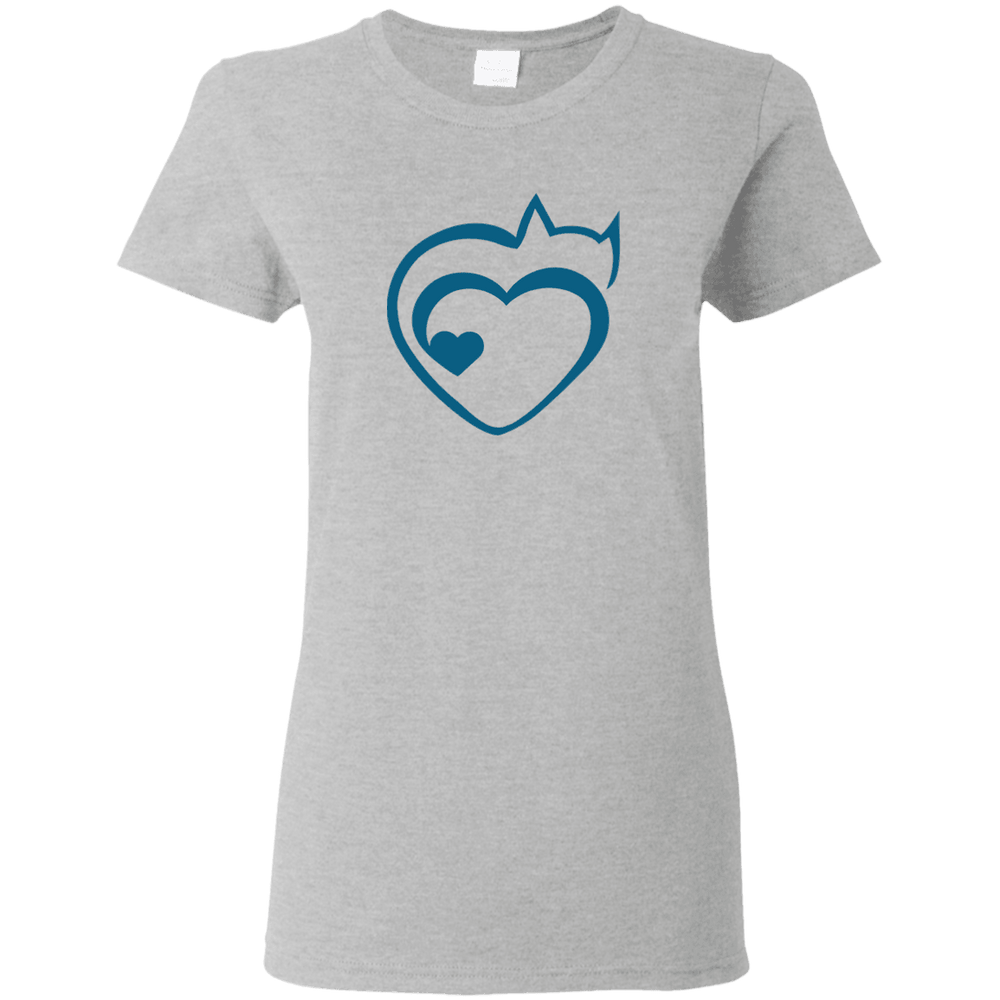 Designs by MyUtopia Shout Out:Cat Heart Ultra Cotton Ladies T-Shirt,Sport Grey / S,Ladies T-Shirts