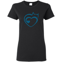 Load image into Gallery viewer, Designs by MyUtopia Shout Out:Cat Heart Ultra Cotton Ladies T-Shirt,Black / S,Ladies T-Shirts
