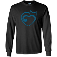 Load image into Gallery viewer, Designs by MyUtopia Shout Out:Cat Heart Ultra Cotton Long Sleeve T-Shirt,Black / S,Adult Unisex T-Shirt
