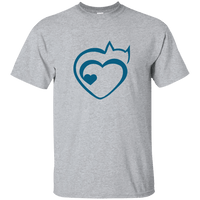 Load image into Gallery viewer, Designs by MyUtopia Shout Out:Cat Heart Ultra Cotton Unisex T-Shirt,Sport Grey / S,Adult Unisex T-Shirt
