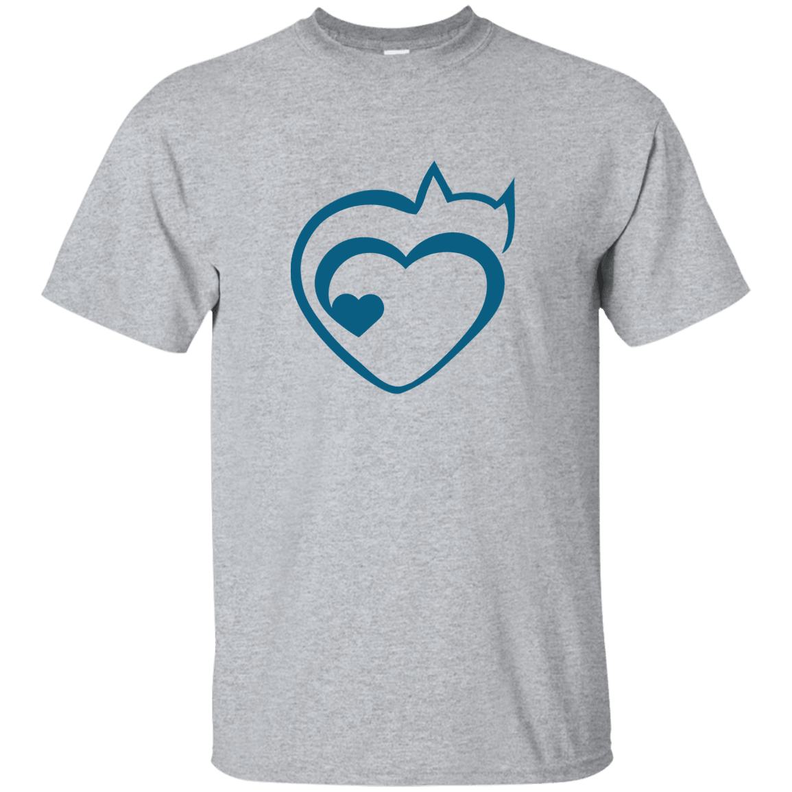 Designs by MyUtopia Shout Out:Cat Heart Ultra Cotton Unisex T-Shirt,Sport Grey / S,Adult Unisex T-Shirt