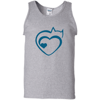 Load image into Gallery viewer, Designs by MyUtopia Shout Out:Cat Heart Ultra Cotton Unisex Tank Top,Sport Grey / S,Tank Tops
