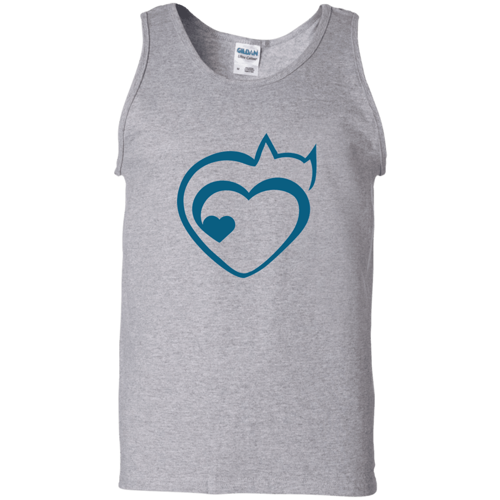 Designs by MyUtopia Shout Out:Cat Heart Ultra Cotton Unisex Tank Top,Sport Grey / S,Tank Tops