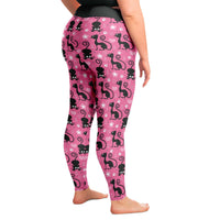 Load image into Gallery viewer, Designs by MyUtopia Shout Out:Cat Love In Pink Fashion Leggings Ladies Tights,2XL (18W/20W) / Pink,Leggings - AOP
