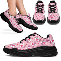 Load image into Gallery viewer, Designs by MyUtopia Shout Out:Caticorn with Hearts on Pink Chunky Sneakers
