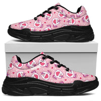 Load image into Gallery viewer, Designs by MyUtopia Shout Out:Caticorn with Hearts on Pink Chunky Sneakers
